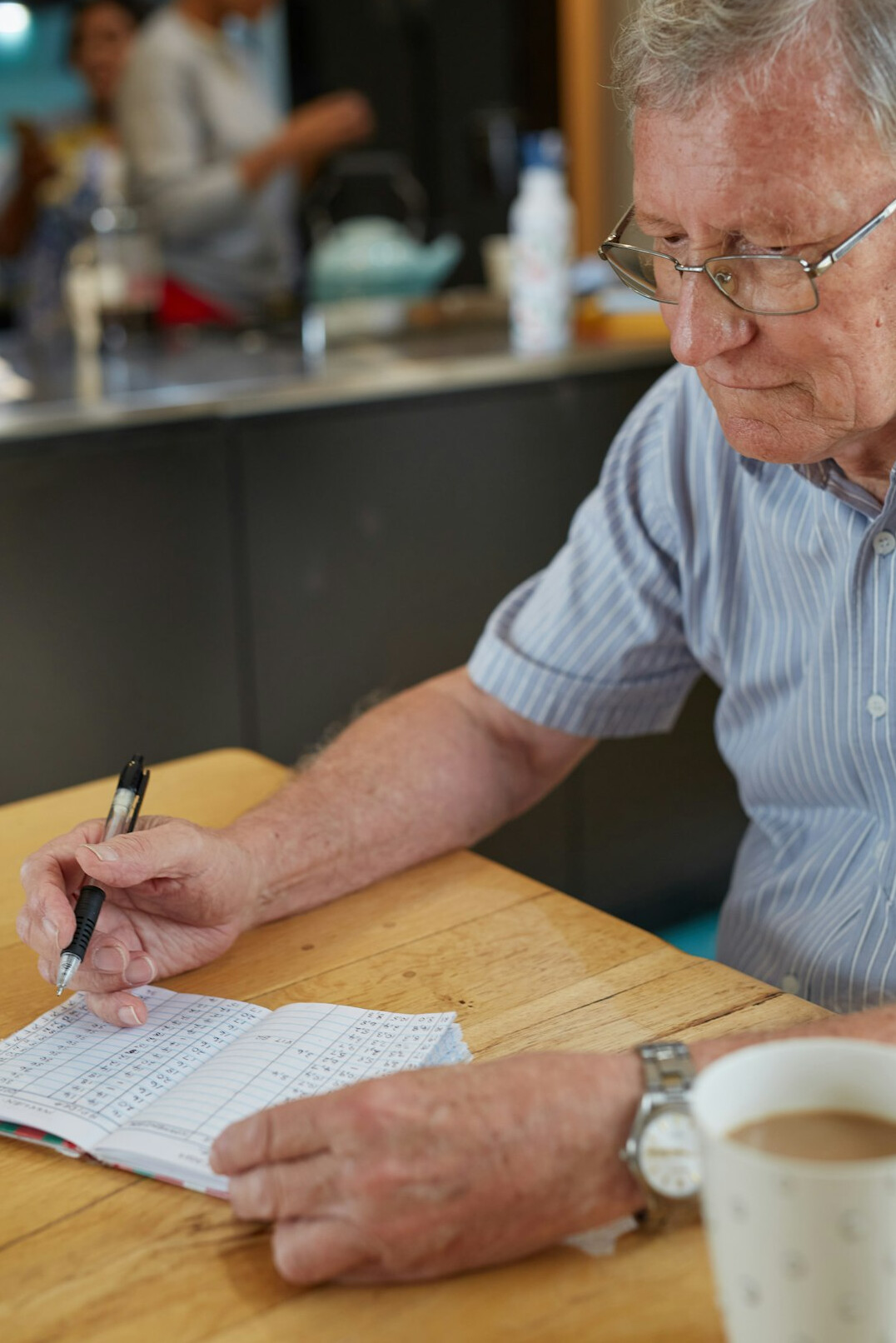 person reviewing retirement documents