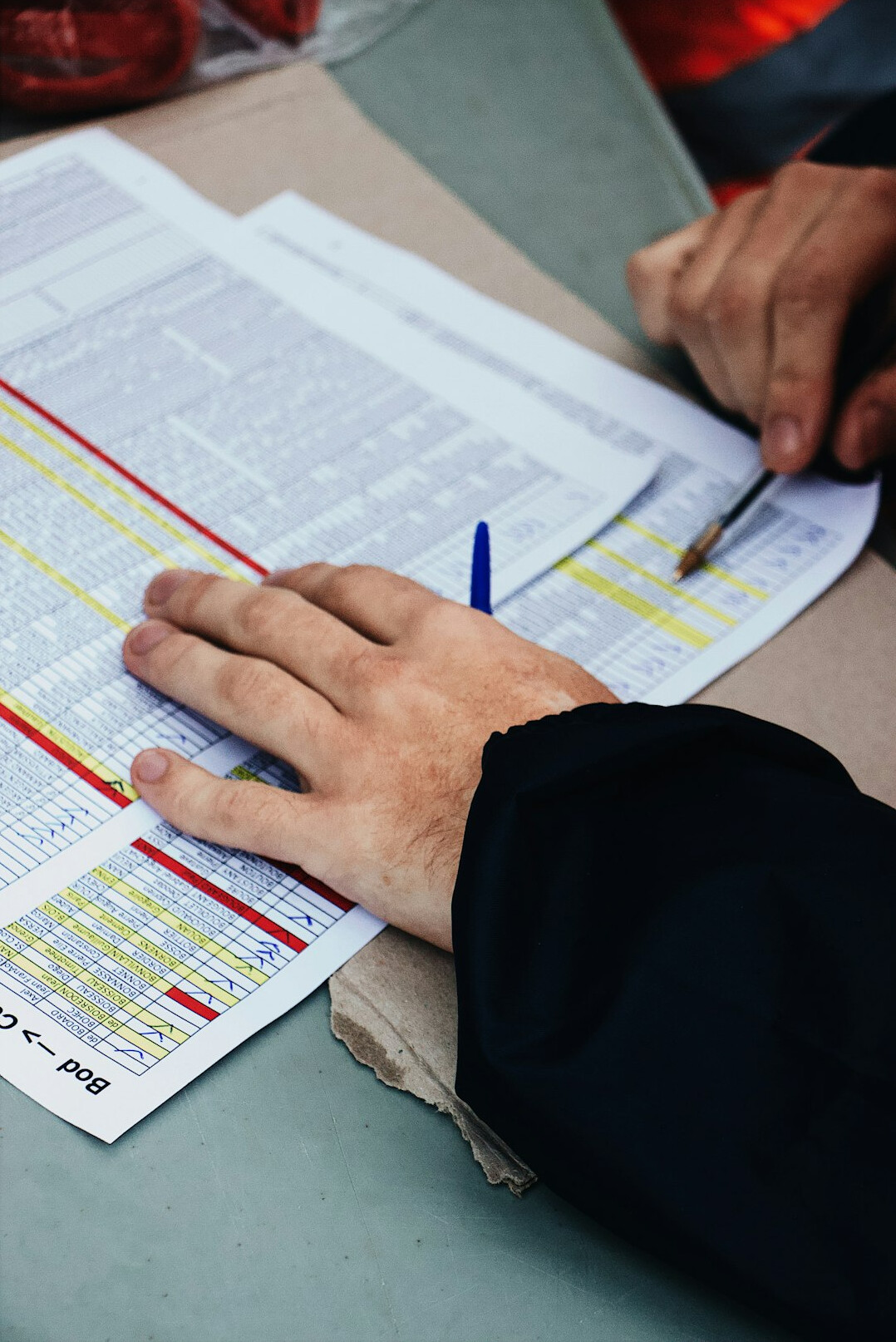 person reviewing debt papers