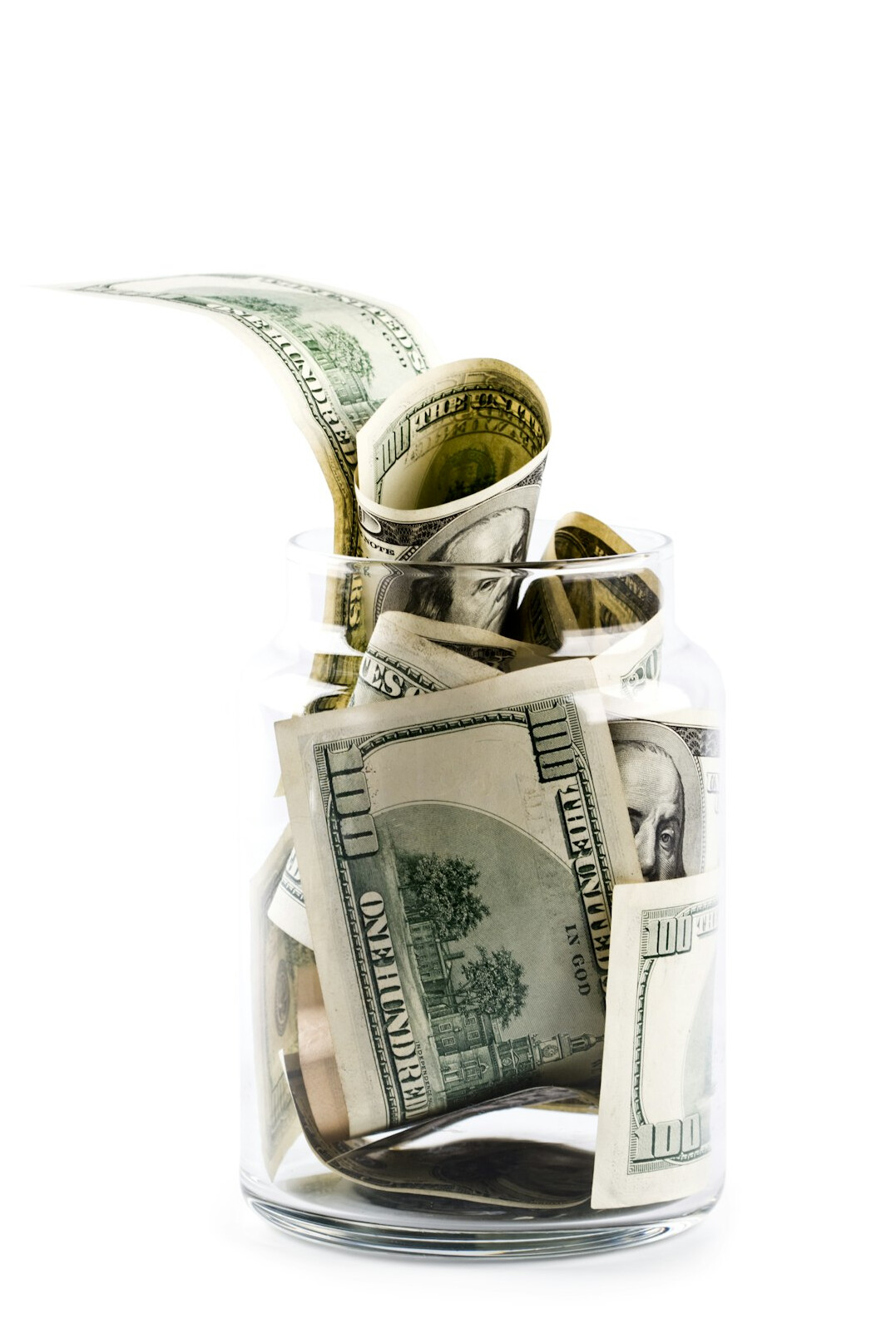 savings jar with coins